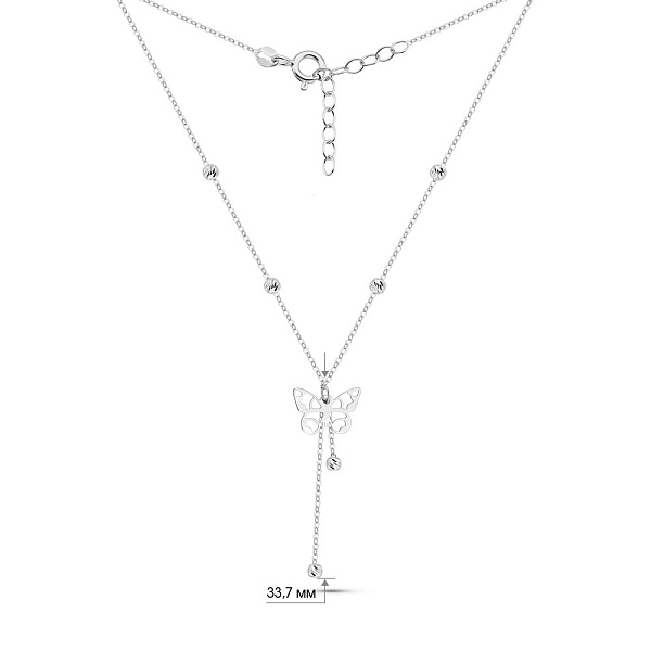 Кольє з білого золота (арт. 352799б) – зображення 4