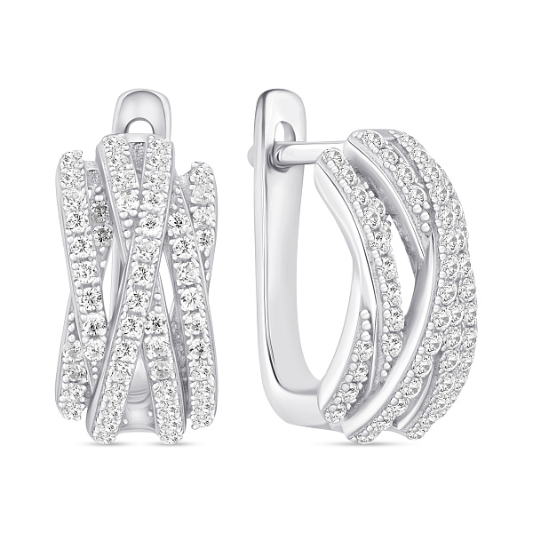 Серьги из серебра с фианитами (арт. 7502/2199373) – изображение 1