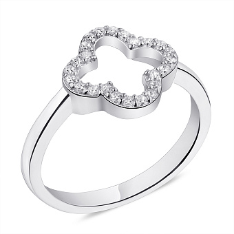 Фото Серебряное кольцо "Клевер" с фианитами (арт. 7501/5942)