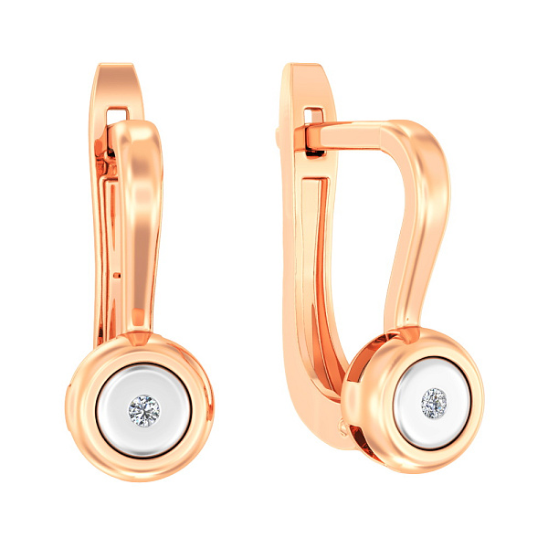 Золотые серьги с бриллиантами (арт. С011028) – изображение 1