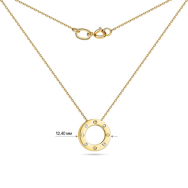 Колье из желтого золота с подвеской и фианитами (арт. 351470ж) – изображение 4