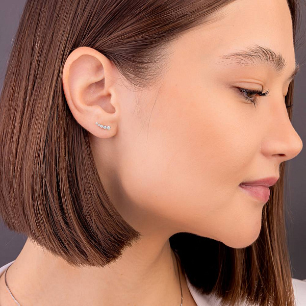 Серьги-пусеты из золота с бриллиантами (арт. Т011255020б) – изображение 3