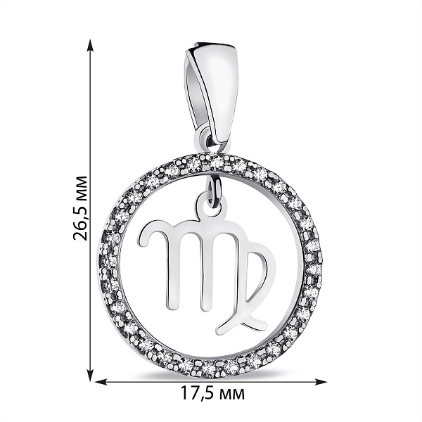 Срібний підвіс Діва (арт. 7503/А054двпю) – зображення 2