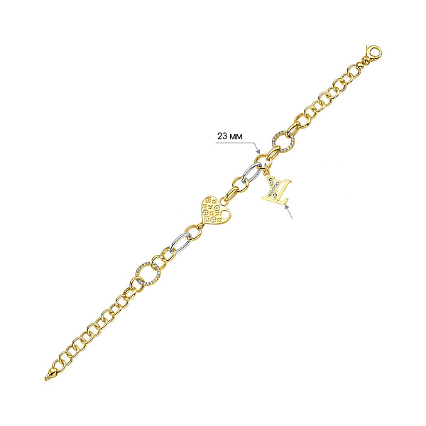 Золотий браслет з фіанітами (арт. 324212жбП1) – зображення 2