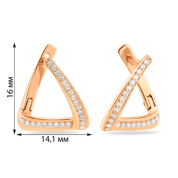 Золотые серьги с фианитами (арт. 2107949101) – изображение 4
