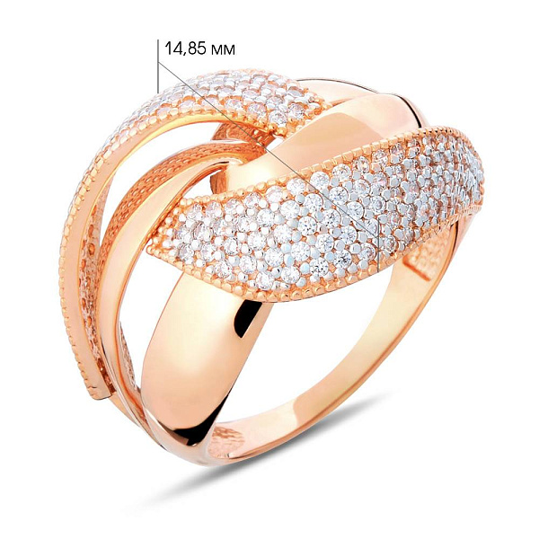 Золотое кольцо с фианитами (арт. 140504) – изображение 2