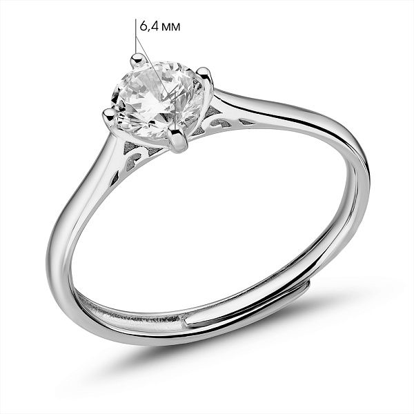 Серебряное кольцо с одним фианитом (арт. 7501/8079) – изображение 2