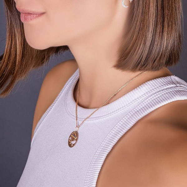 Золотой двойной подвес "Ukraine" с эмалью (арт. 440734есж) – изображение 3