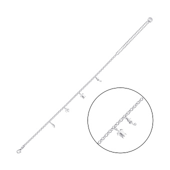 Серебряный браслет на ногу без камней (арт. 7509/5087н)