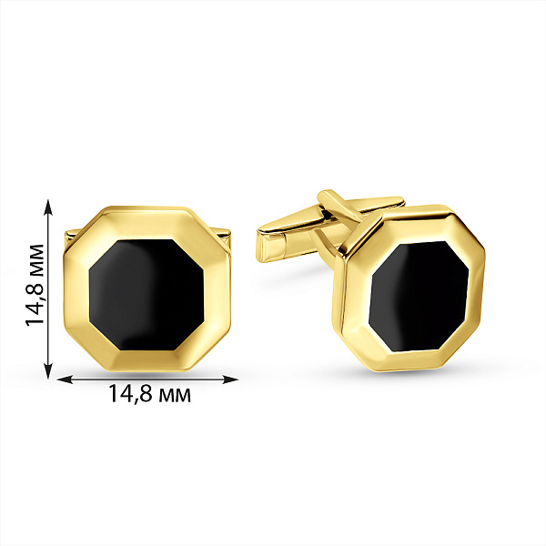 Золоті запонки з емаллю (арт. 210070жеч) – зображення 2