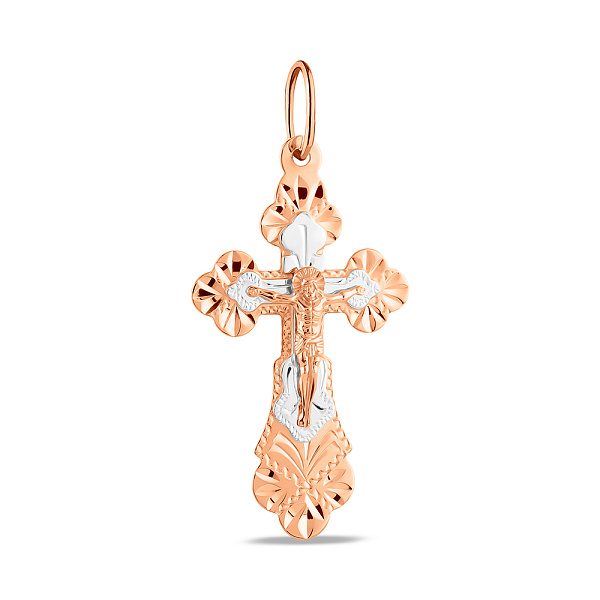 Золотий натільний хрестик з розп'яттям (арт. 522302) – зображення 1