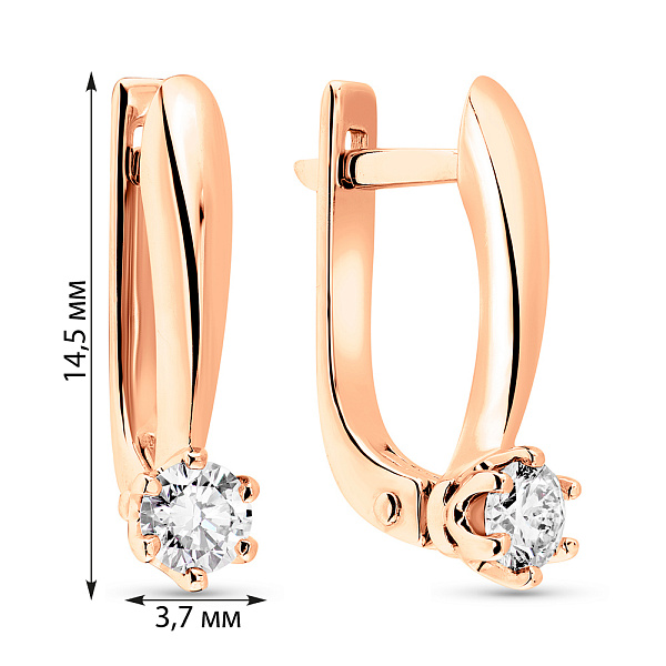 Золоті сережки з діамантами (арт. 2191249201) – зображення 2