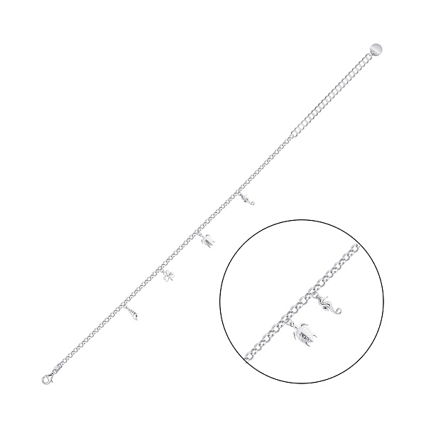 Серебряный браслет на ногу без камней (арт. 7509/5087н) – изображение 1