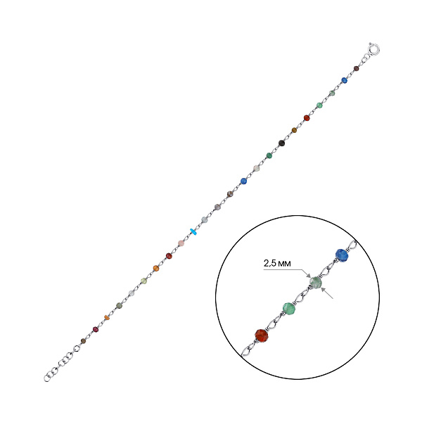 Браслет из серебра с цветными альпинитами (арт. 7509/3761ацв) – изображение 2