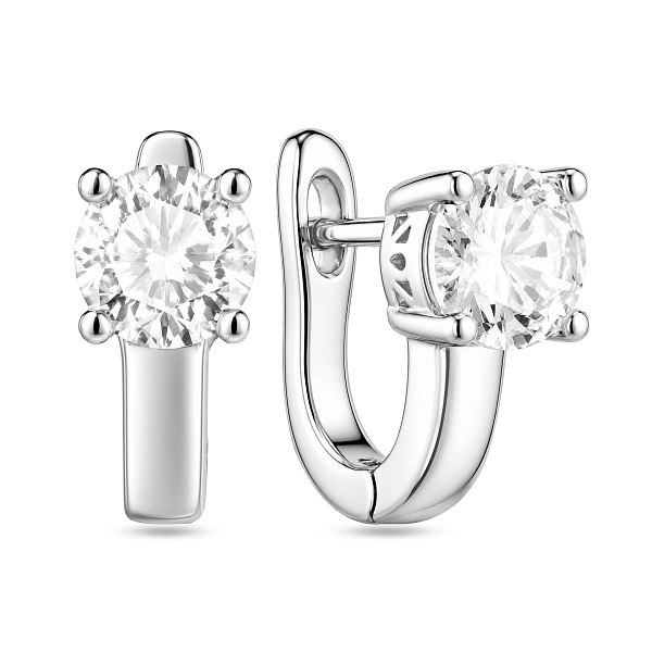 Серебряные серьги с фианитами (арт. 7502/10520) – изображение 1