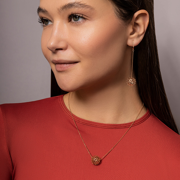 Золотое колье Шар (арт. 360196) – изображение 4