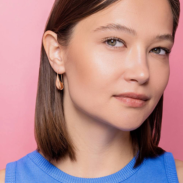 Серьги из красного золота Капля (арт. 1091457/1) – изображение 3