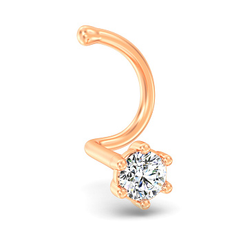 Пирсинг в нос из красного золота с бриллиантом (арт. Н011862)