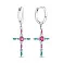 Срібні сережки-конго з хрестиком (арт. 7502/10224/15ацв) – зображення 1