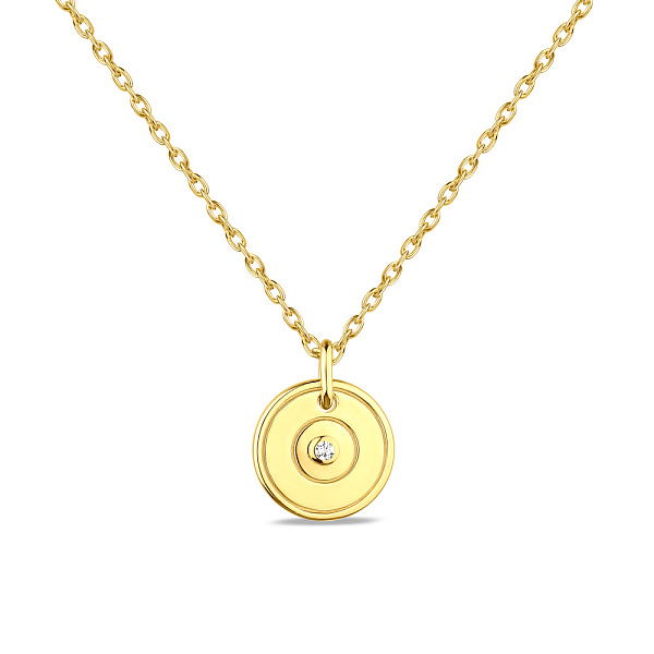 Срібне кольє з жовтим родіюванням та фіанітом (арт. 7507/1628ж) – зображення 1