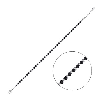 Фото Серебряный женский браслет с ониксом (арт. 7509/2100оч)