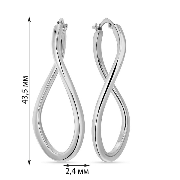Серьги из белого золота Francelli (арт. е108240/40б) – изображение 2