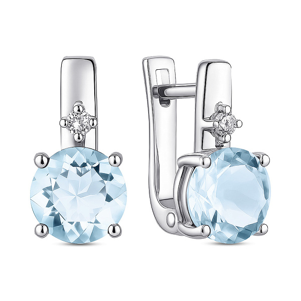 Срібні сережки з топазом та фіанітом (арт. 7502/2089414Пг) – зображення 1