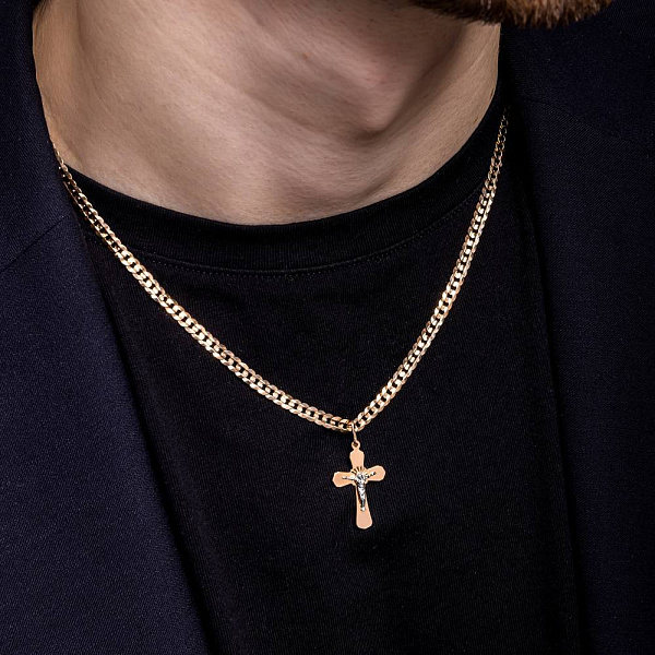 Крестик из красного и белого золота (арт. 514502) – изображение 2