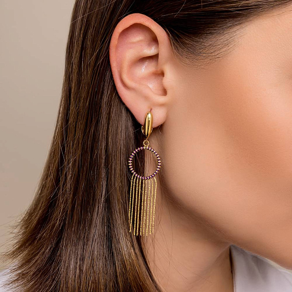 Серьги Francelli из желтого золота (арт. 1091353жф) – изображение 2