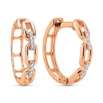 Серьги-кольца из золота с бриллиантами (арт. С011384005)