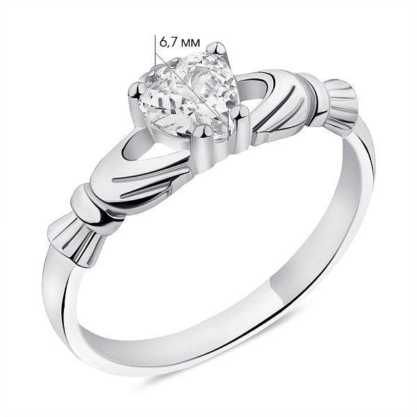 Серебряное кольцо с фианитом (арт. 7501/6271) – изображение 2