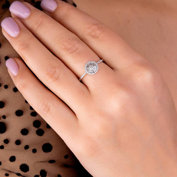 Кольцо из белого золота с бриллиантами (арт. К341343030б) – изображение 4