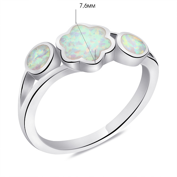 Серебряное кольцо с опалом (арт. 7501/6694Поб) – изображение 2