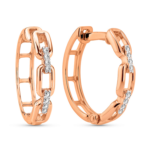 Серьги-кольца из золота с бриллиантами (арт. С011384005) – изображение 1