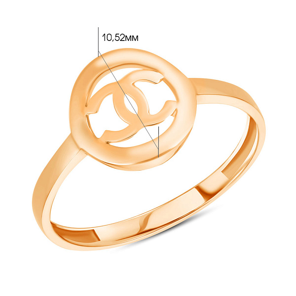 Кольцо из красного золота (арт. 154810) – изображение 2