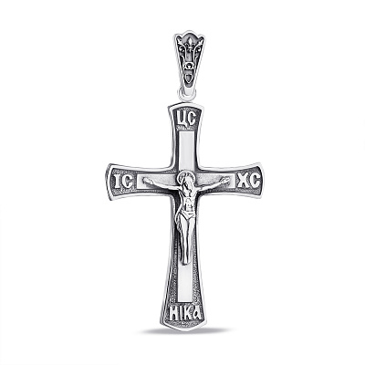 Православный крестик из серебра с распятием (арт. 7904/R001пю)