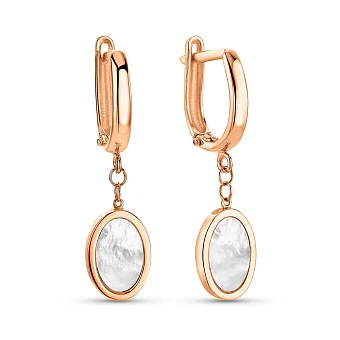 Серьги Лýна из красного золота с перламутром (арт. 109515п)