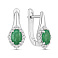 Серебряные серьги с изумрудом и фианитами (арт. 7502/10595Изм)
