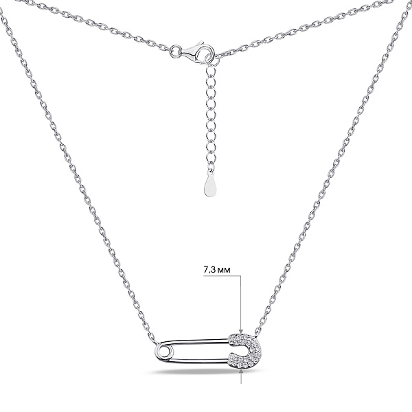 Серебряное колье Булавка с фианитами (арт. 7507/1851) – изображение 3