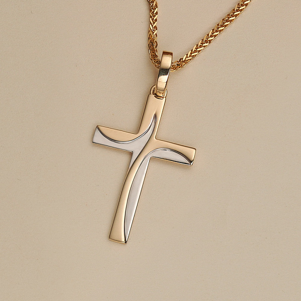 Золотой крестик без камней  (арт. 440758) – изображение 2