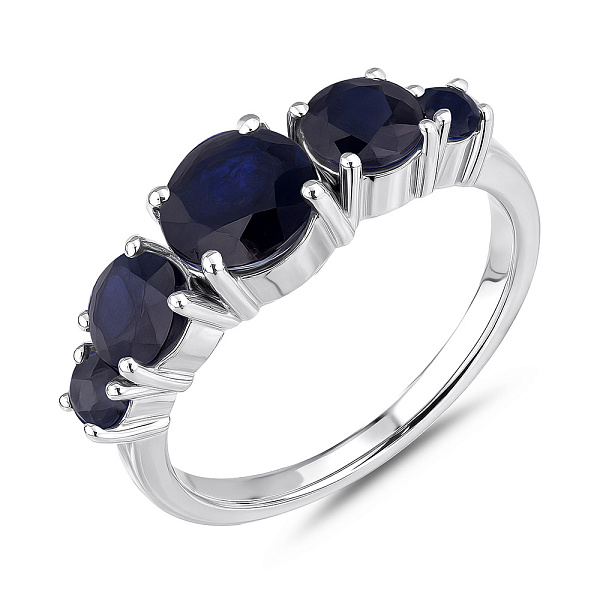 Серебряное кольцо с сапфирами (арт. 7501/2089117Спс) – изображение 1