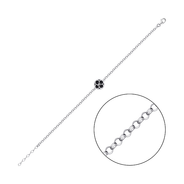 Серебряный браслет с ониксом (арт. 7509/3779о) – изображение 1
