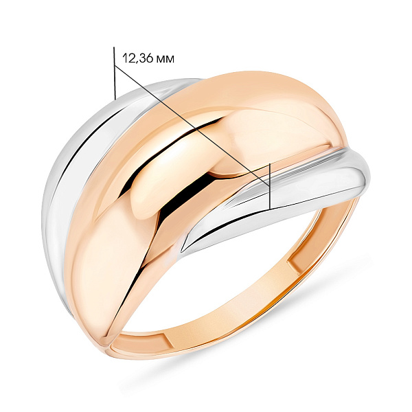Кольцо золотое в комбинированном цвете металла (арт. 155034кб) – изображение 2