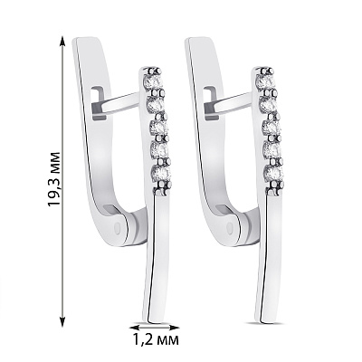 Срібні сережки з фіанітами (арт. 7502/556сп)