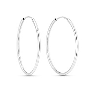 Фото Серьги-кольца из белого золота без камней (арт. 122600/30б)