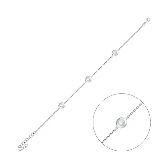 Срібний браслет з опалом (арт. 7509/4847Поб)