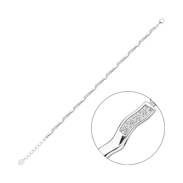 Серебряный браслет с дорожкой из фианитов (арт. 7509/5119) – изображение 1