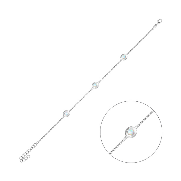 Серебряный браслет с опалом (арт. 7509/4847Поб) – изображение 1