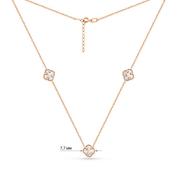 Золоте кольє Конюшина з перламутром (арт. 352734/7п) – зображення 2