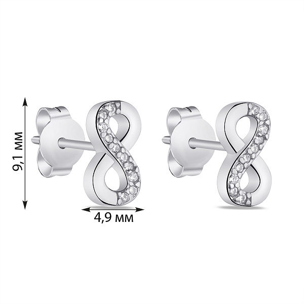 Серебряные серьги "Бесконечность" (арт. 7518/6283) – изображение 2